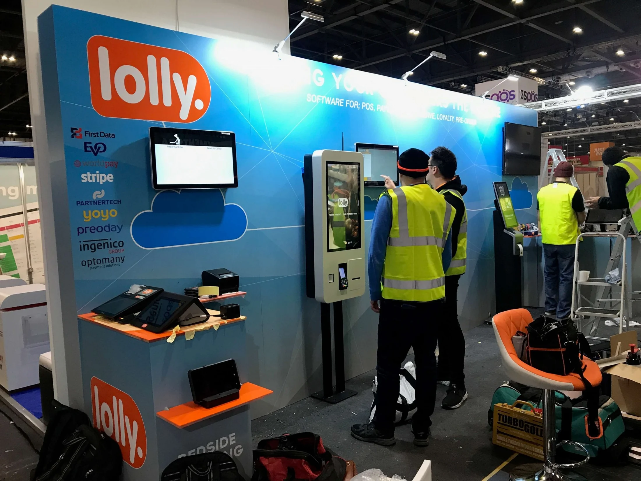 Lolly exhibition stand during installation
