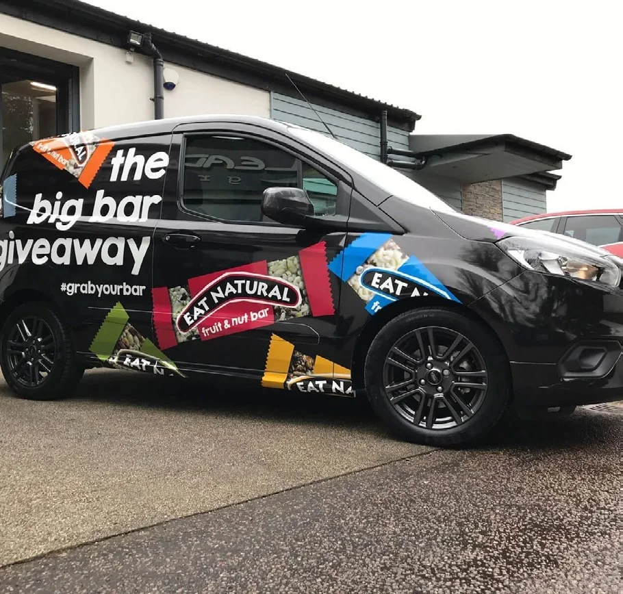 Eat Natural promotional vehicle wrap
