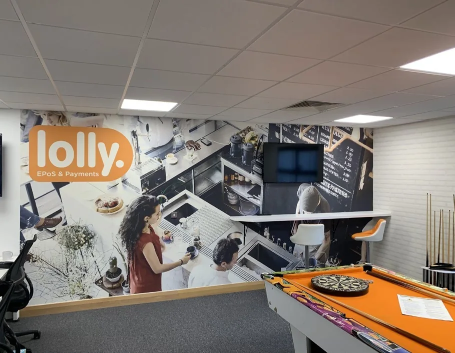 Lolly branded office wall graphic